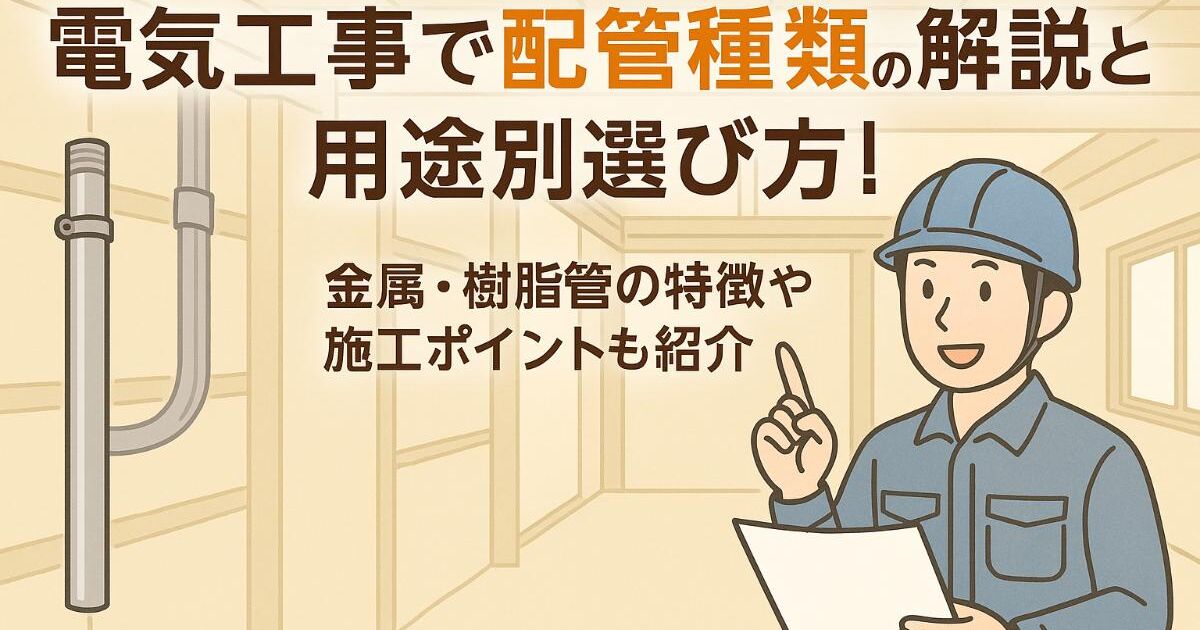 電気工事で配管種類の解説と用途別選び方！金属・樹脂管の特徴や施工 